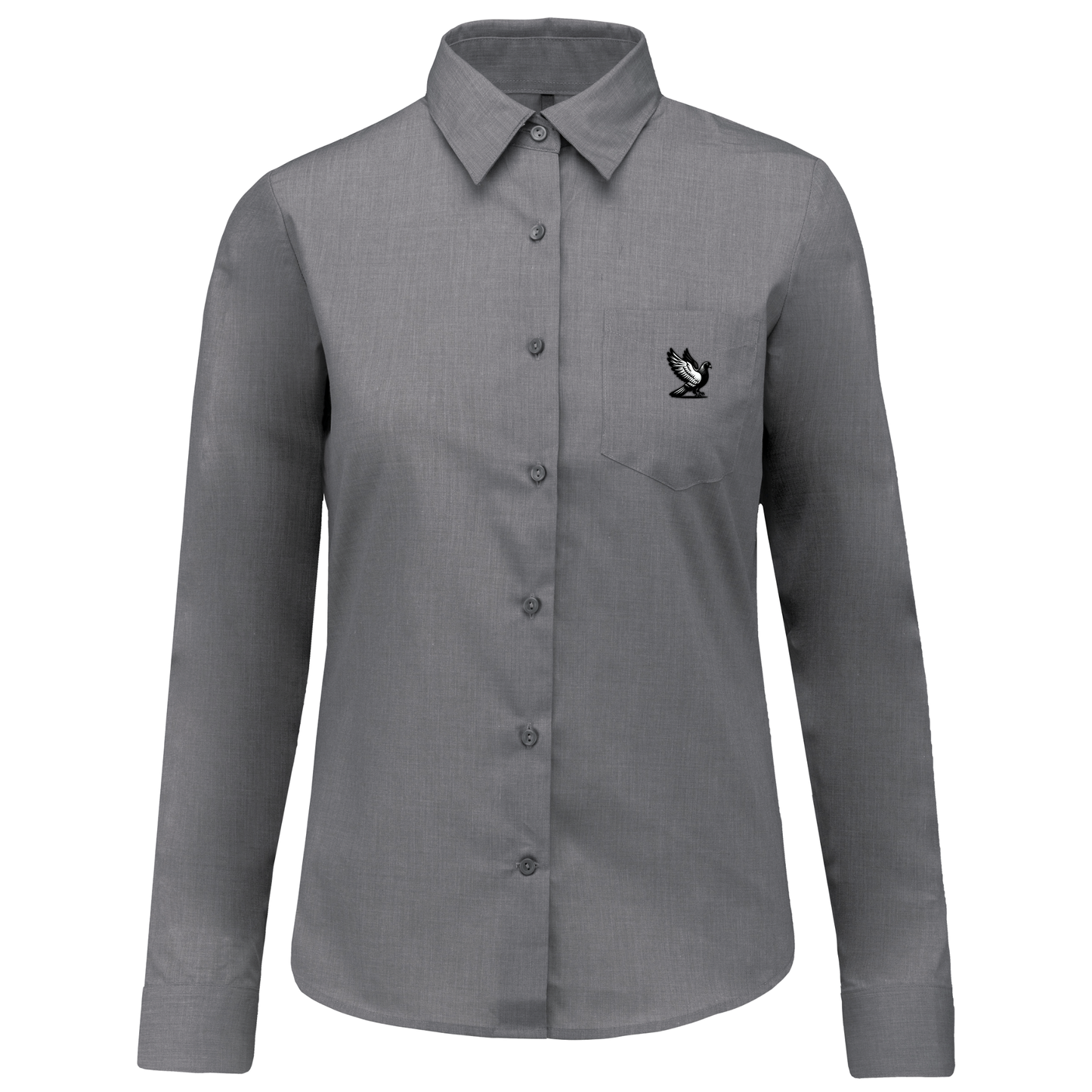 DSK Classic Shirt Damen | Dezentes Logo | Langarm | Elegante Pigeon Sport Bluse