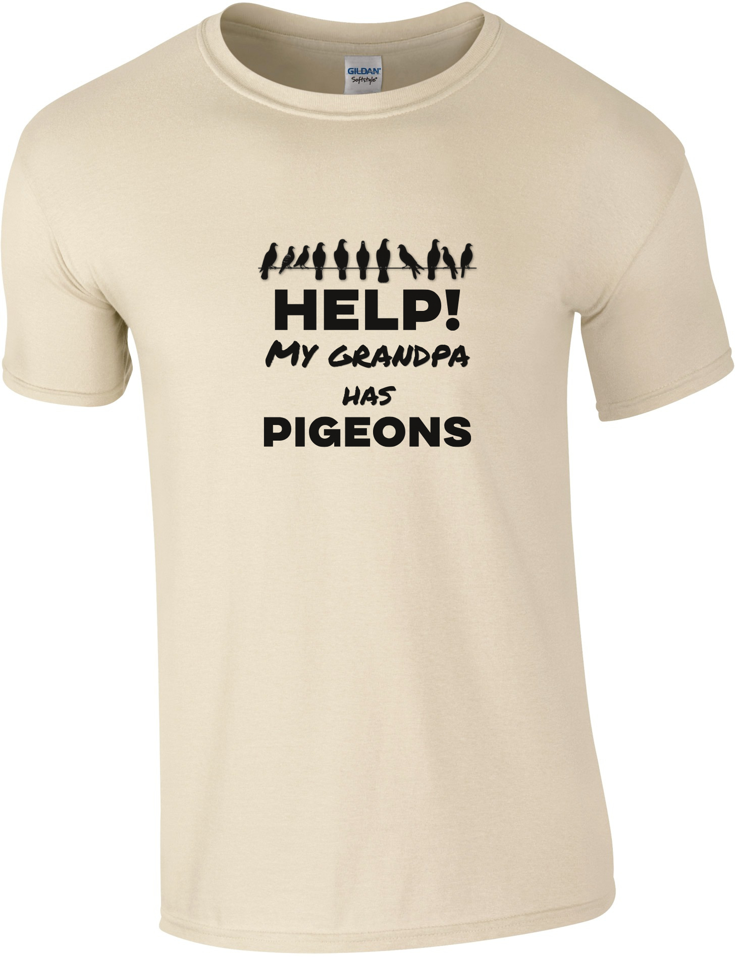 Help! My man has pigeons T-shirt - Choose from man, woman, grandpa or grandma | Pigeon sport clothing