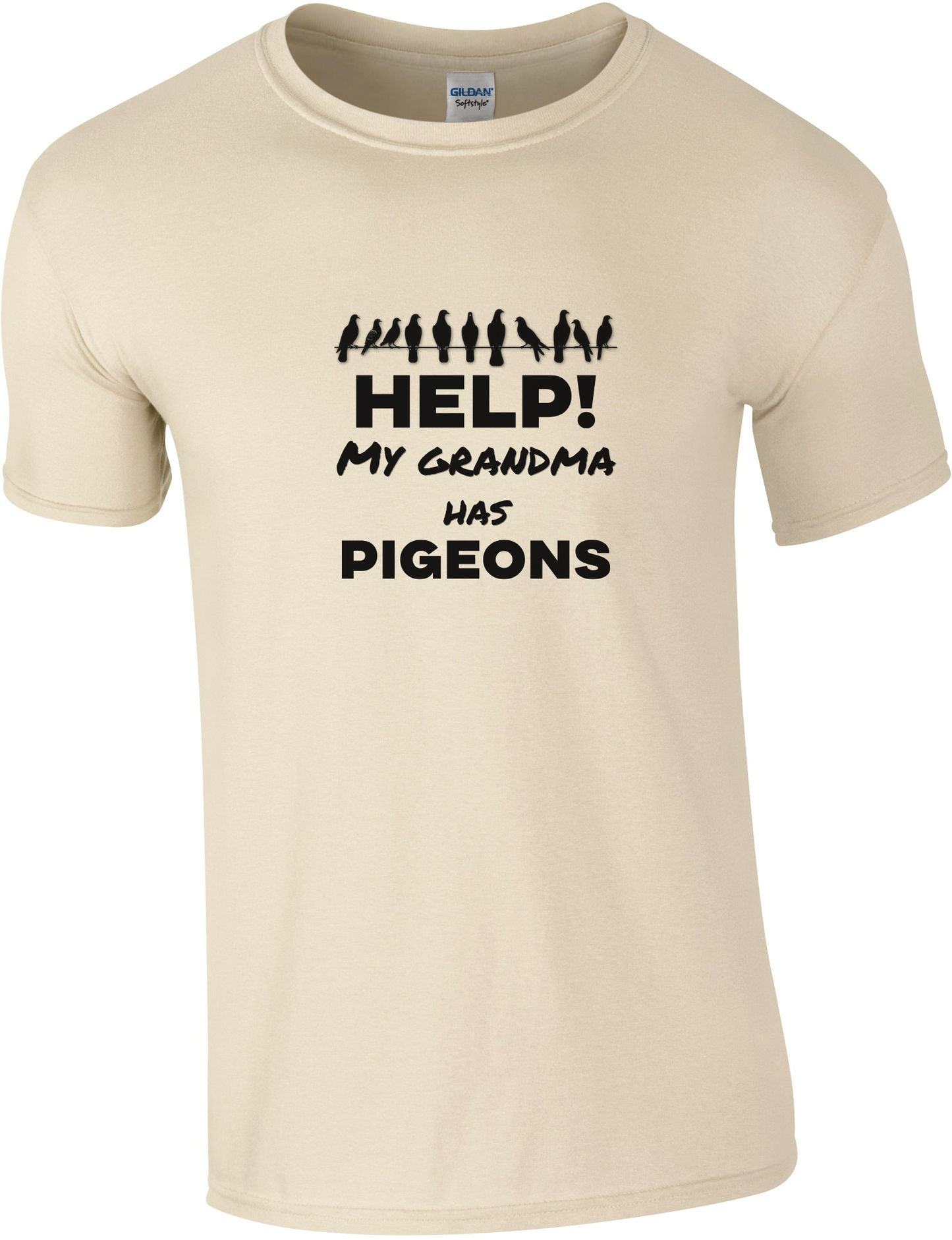 Help! My man has pigeons T-shirt - Choose from man, woman, grandpa or grandma | Pigeon sport clothing