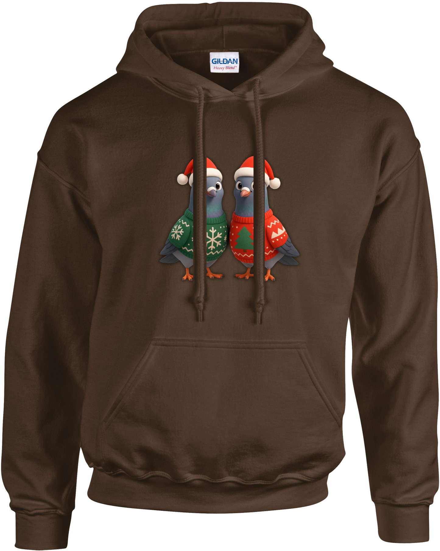 DSK Kinder Kerst Hoodie - 2 Jonge Duiven - Warme Kinder Hoodie