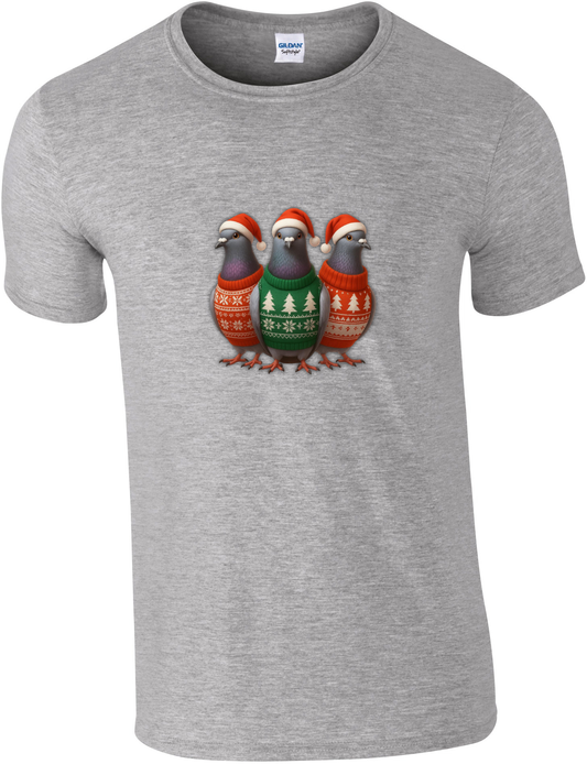 DSK Kerst T-Shirt - 3 Duiven - Stijlvol Feestshirt Duivensport