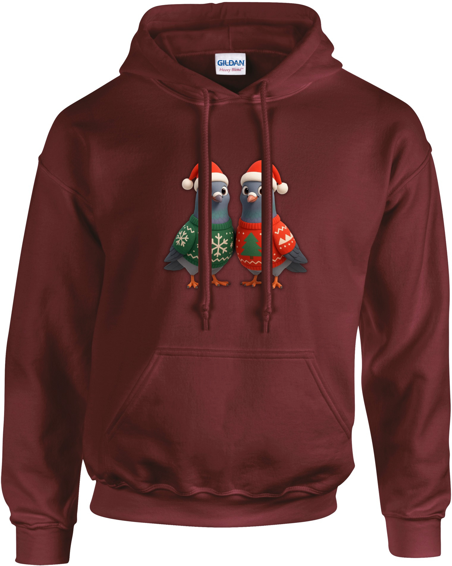 DSK Kinder Kerst Hoodie - 2 Jonge Duiven - Warme Kinder Hoodie