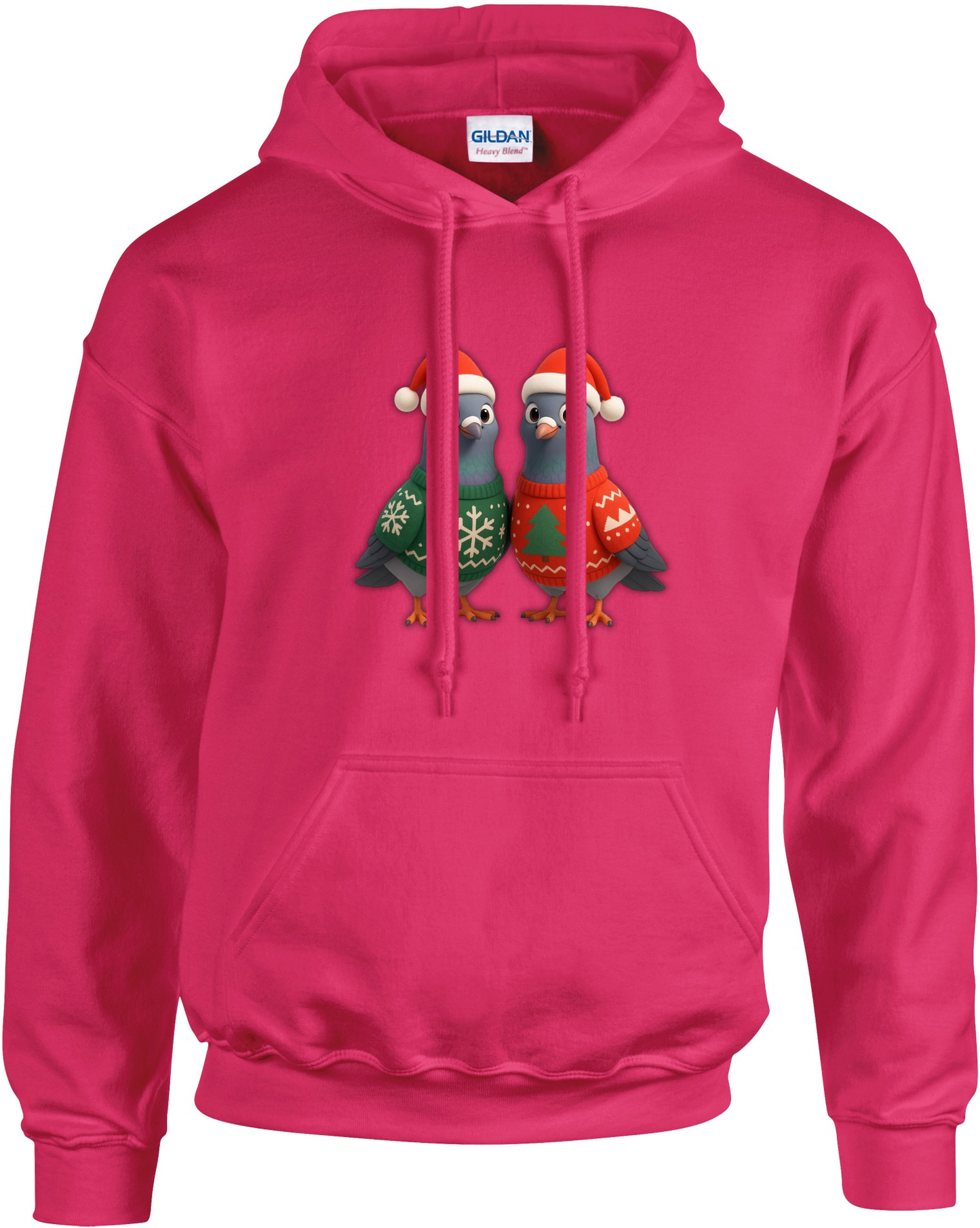DSK Kinder Kerst Hoodie - 2 Jonge Duiven - Warme Kinder Hoodie