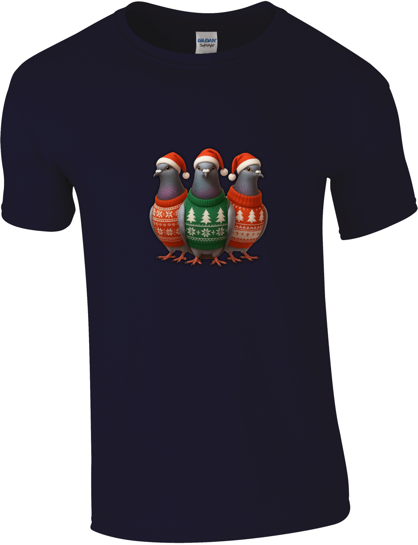 DSK Kerst T-Shirt - 3 Duiven - Stijlvol Feestshirt Duivensport