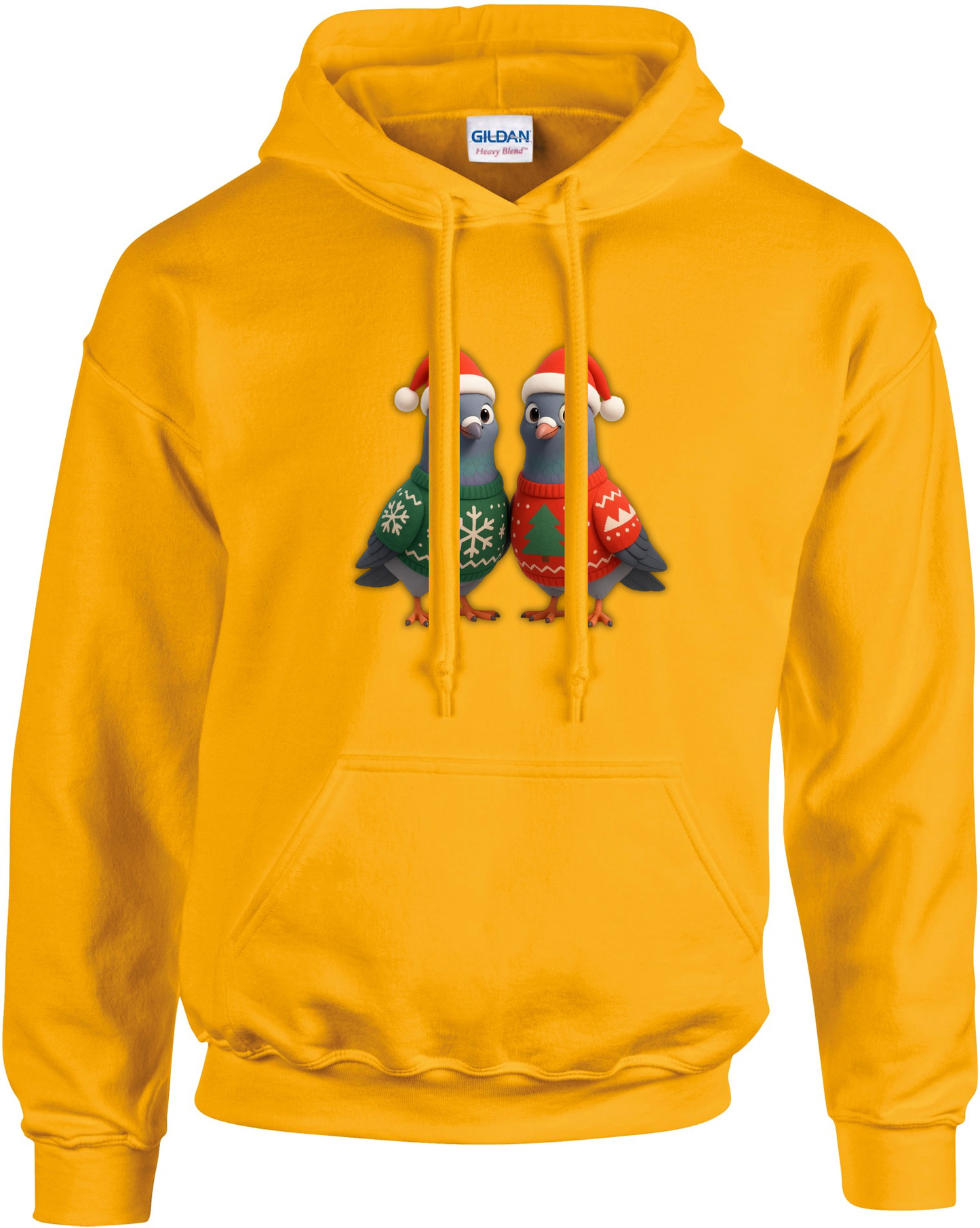 DSK Kinder Kerst Hoodie - 2 Jonge Duiven - Warme Kinder Hoodie