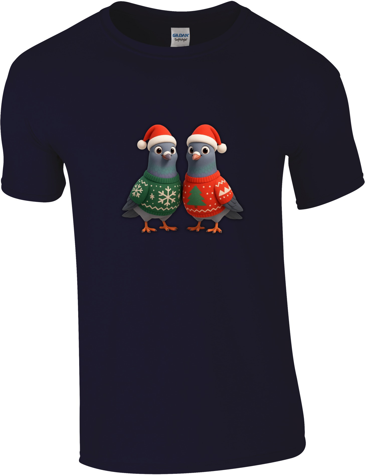 DSK Kerst Kinder T-Shirt - 2 Jonge Duiven - Kinder Duivensport Shirt