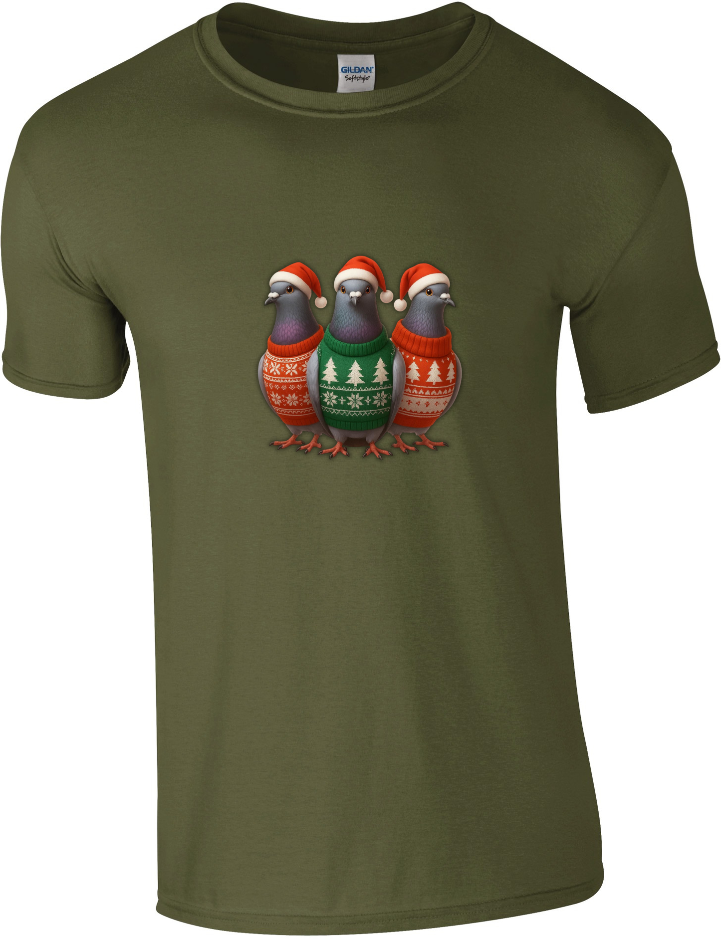 DSK Kerst T-Shirt - 3 Duiven - Stijlvol Feestshirt Duivensport