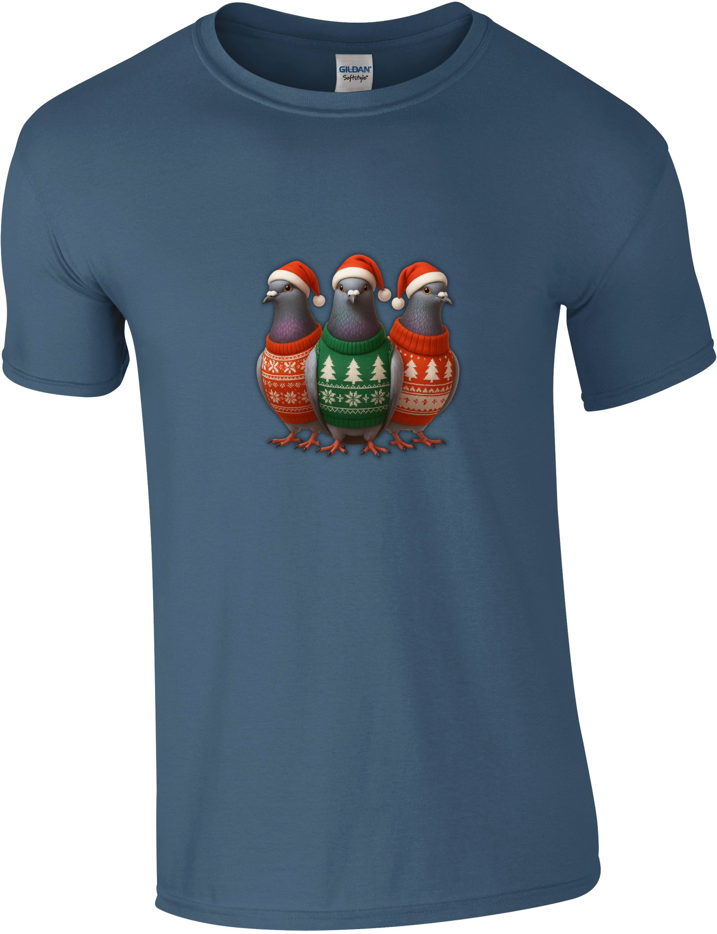DSK Kerst T-Shirt - 3 Duiven - Stijlvol Feestshirt Duivensport