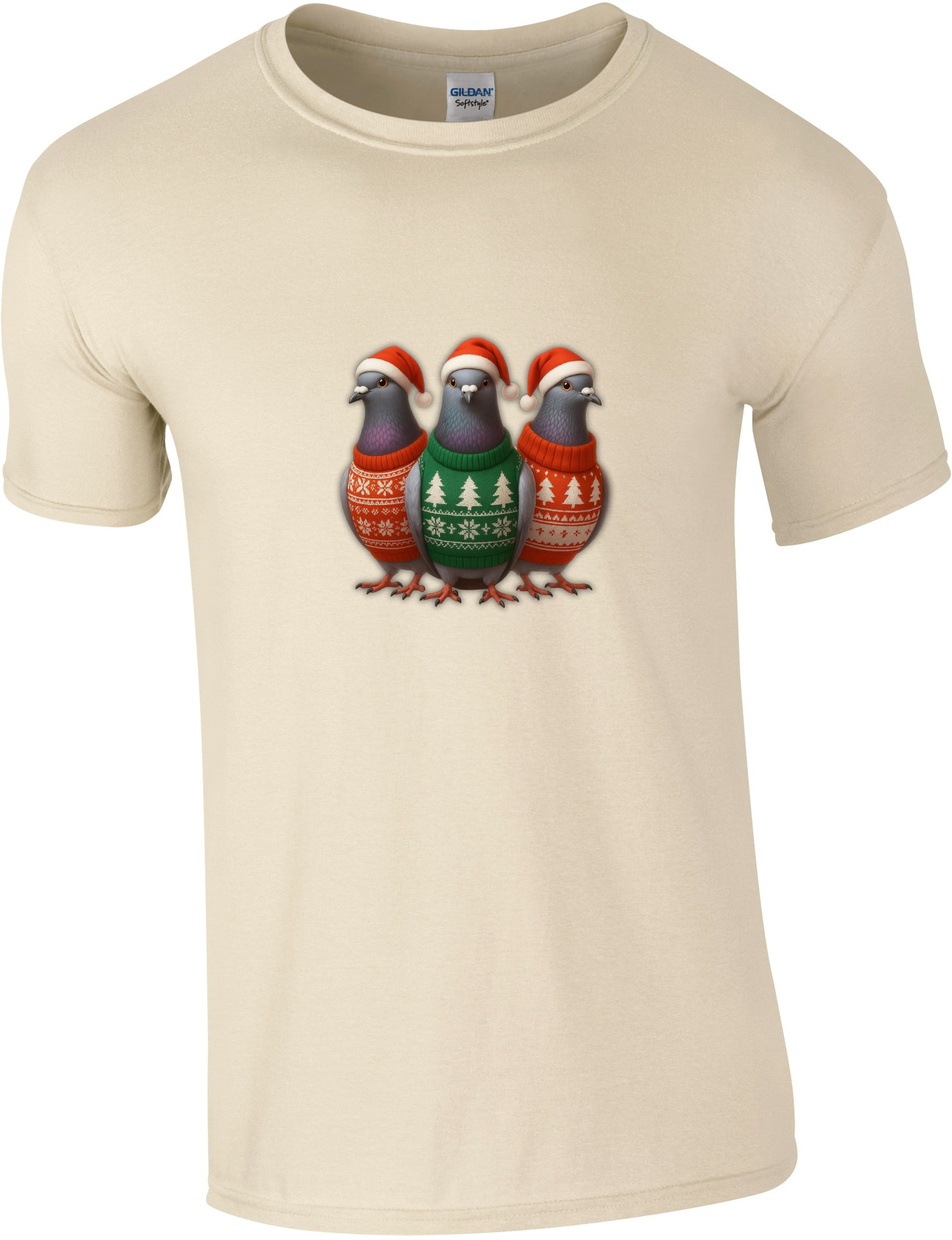 DSK Kerst T-Shirt - 3 Duiven - Stijlvol Feestshirt Duivensport