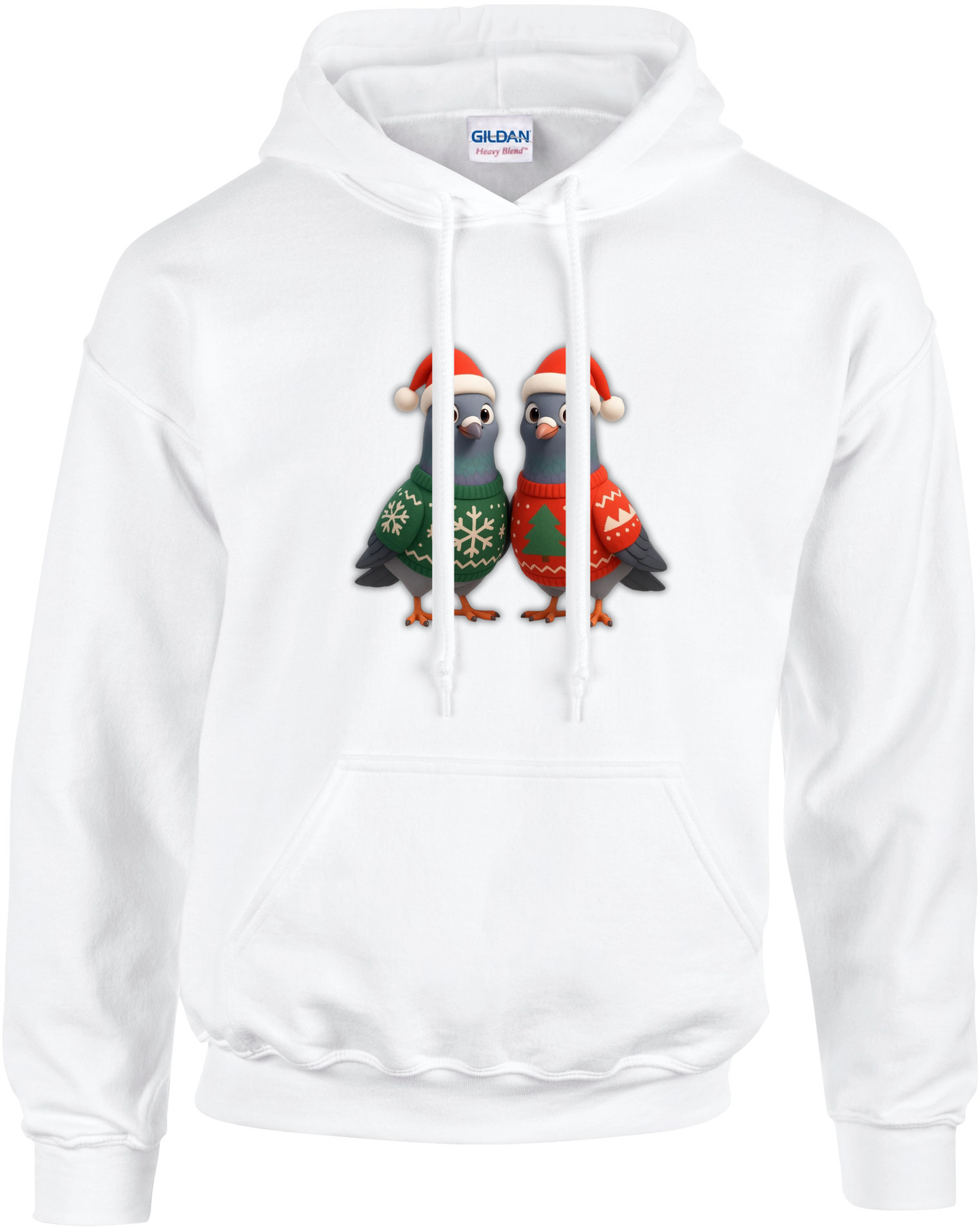 DSK Kinder Kerst Hoodie - 2 Jonge Duiven - Warme Kinder Hoodie