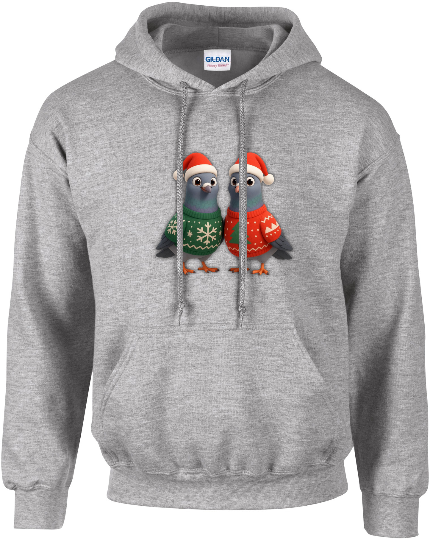 DSK Kinder Kerst Hoodie - 2 Jonge Duiven - Warme Kinder Hoodie