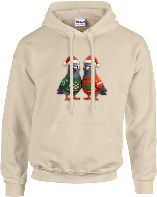 DSK Kinder Kerst Hoodie - 2 Jonge Duiven - Warme Kinder Hoodie