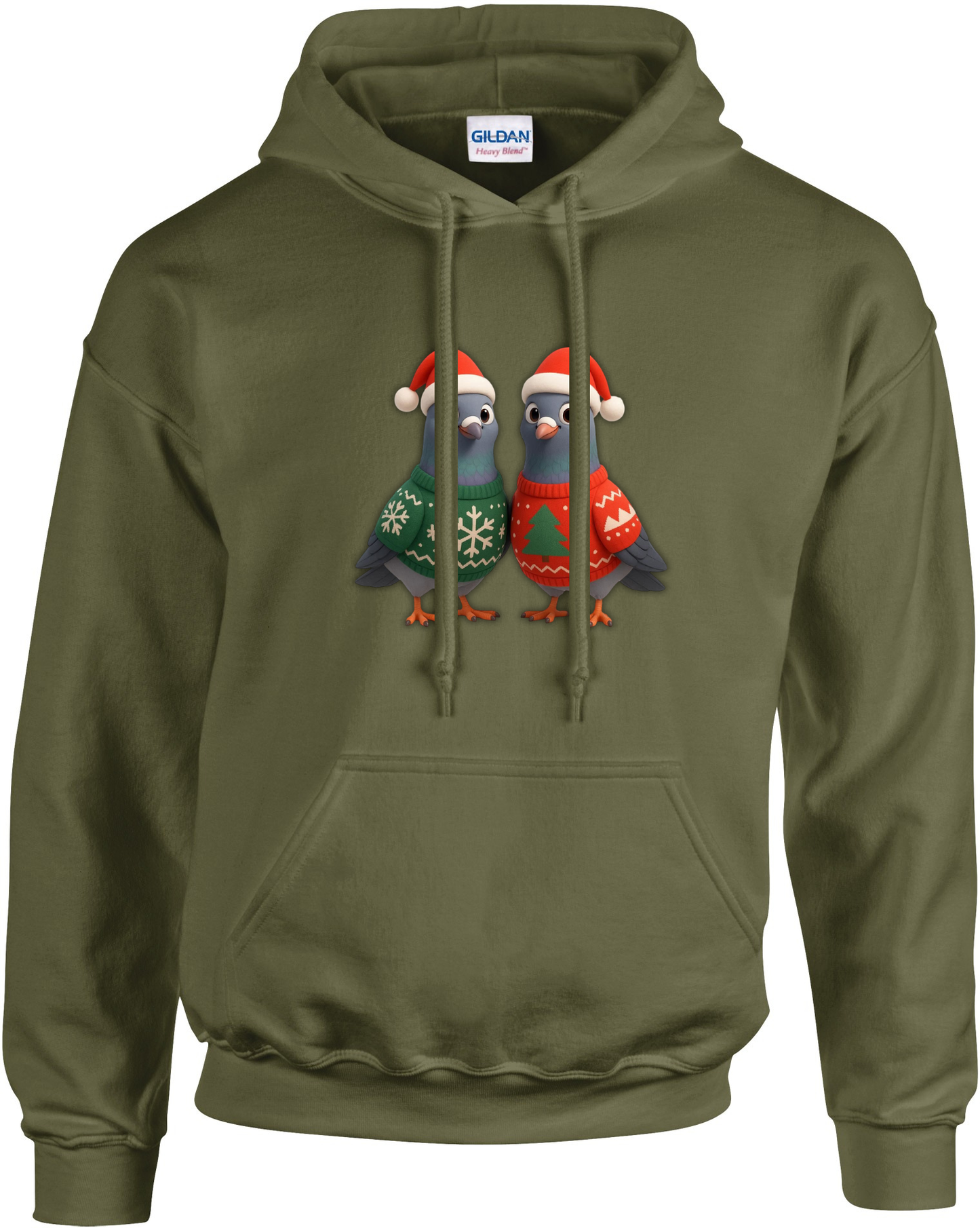 DSK Kinder Kerst Hoodie - 2 Jonge Duiven - Warme Kinder Hoodie