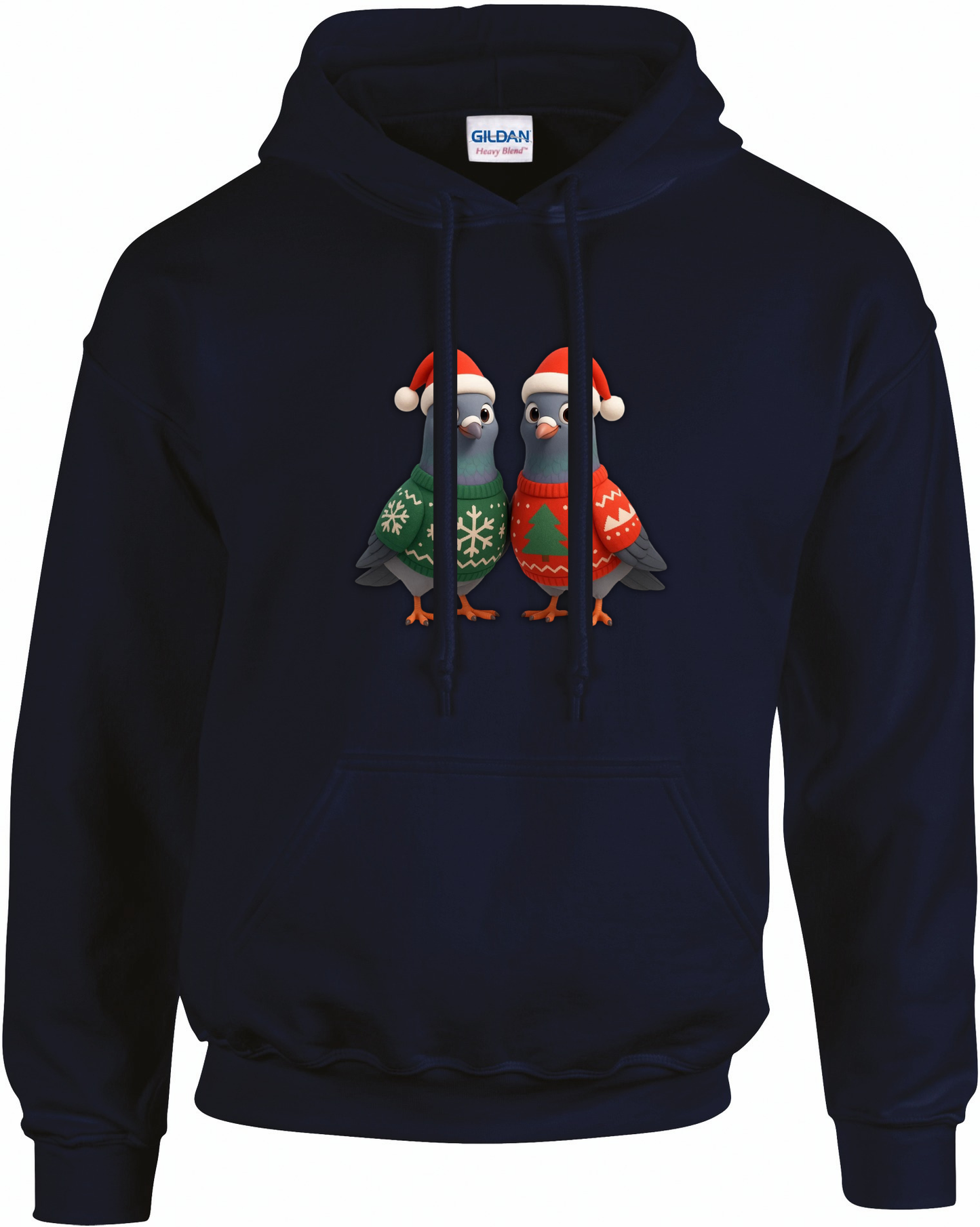 DSK Kinder Kerst Hoodie - 2 Jonge Duiven - Warme Kinder Hoodie