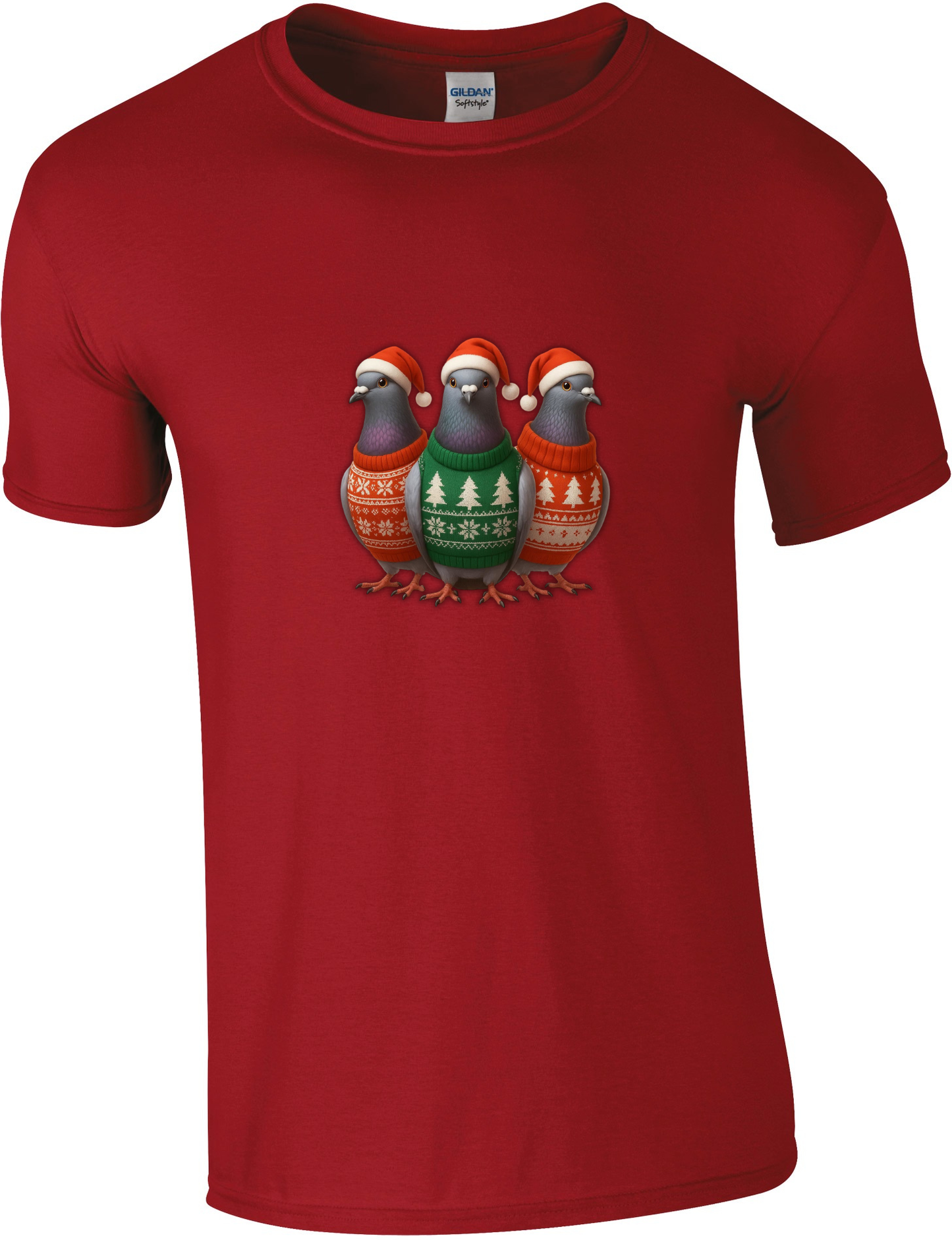 DSK Kerst T-Shirt - 3 Duiven - Stijlvol Feestshirt Duivensport
