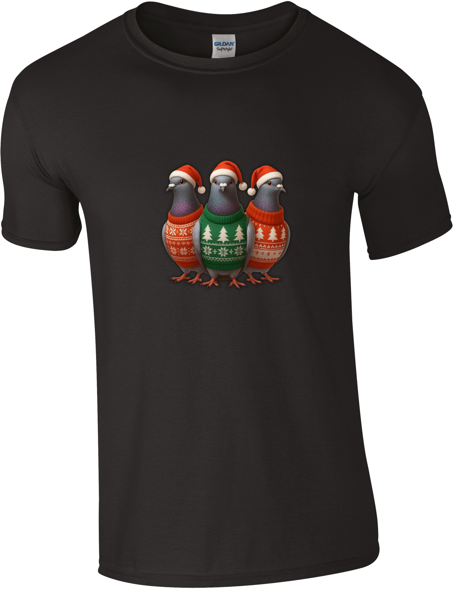 DSK Kerst T-Shirt - 3 Duiven - Stijlvol Feestshirt Duivensport