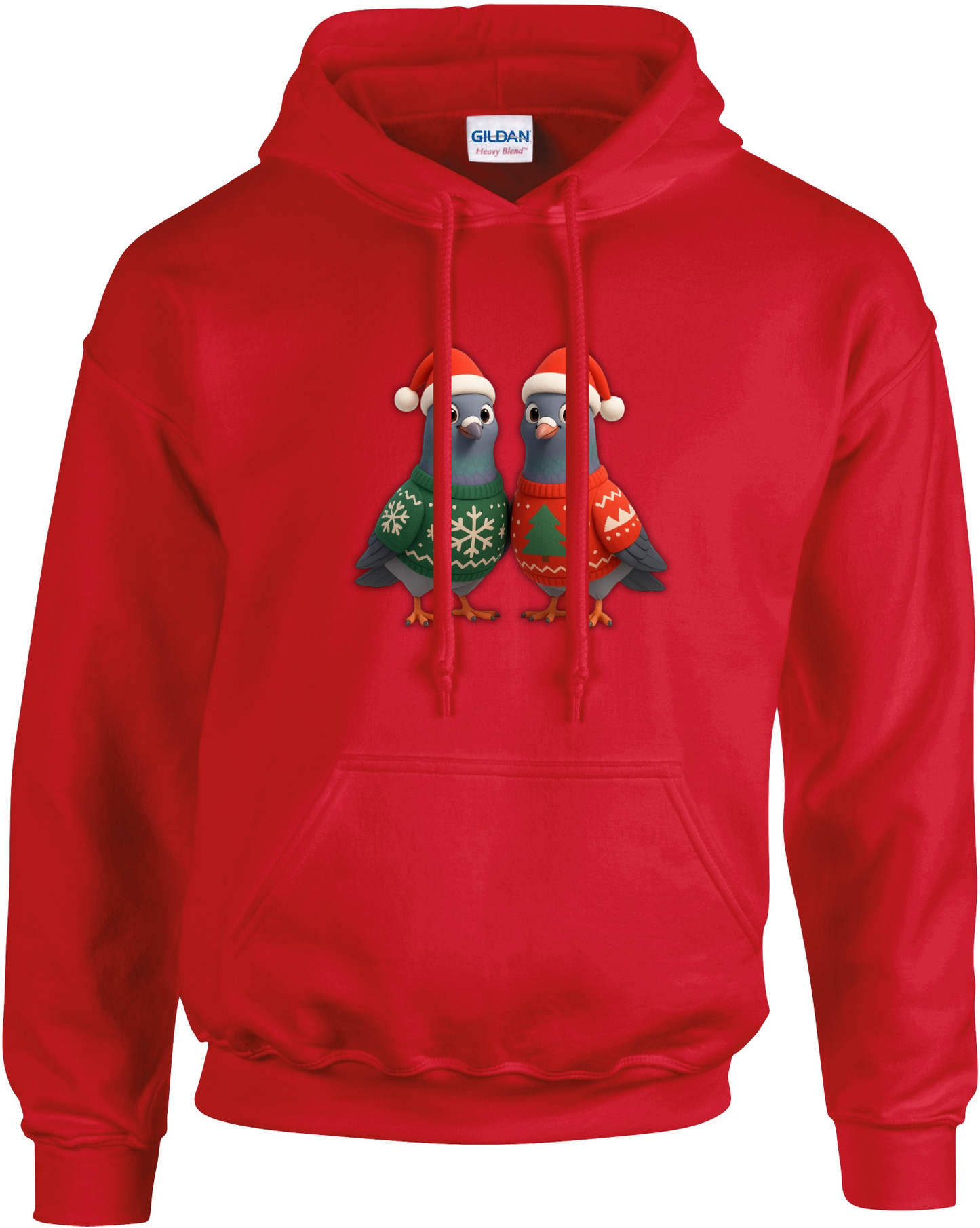 DSK Kinder Kerst Hoodie - 2 Jonge Duiven - Warme Kinder Hoodie